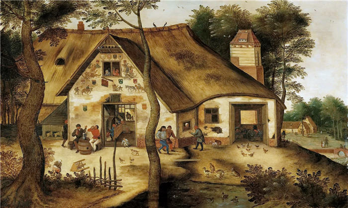 小彼得·勃鲁盖尔（Pieter Brueghel the Younger）超清清作品-《欧伯格圣米歇尔酒店》（125）