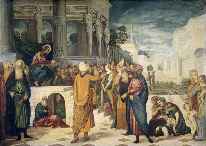 雅各布·丁托列托（Jacopo Tintoretto）高清作品- (29)《基督与...》