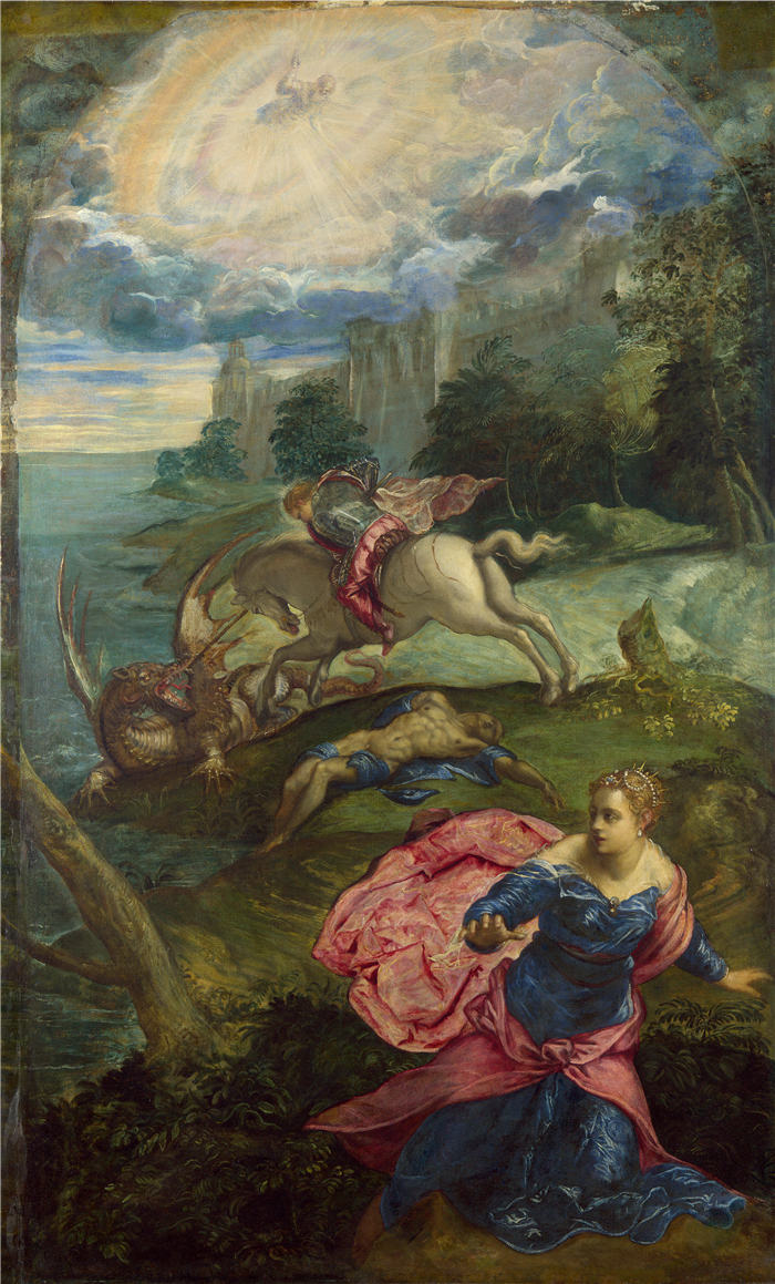 雅各布·丁托列托(Jacopo Tintoretto)高清作品- (22)《圣乔治大战恶龙》1553年