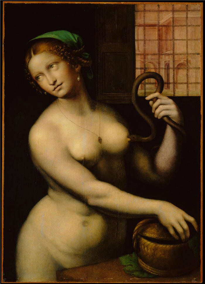 达·芬奇（Leonardo da Vinci）高清作品-92《玩蛇的女子》