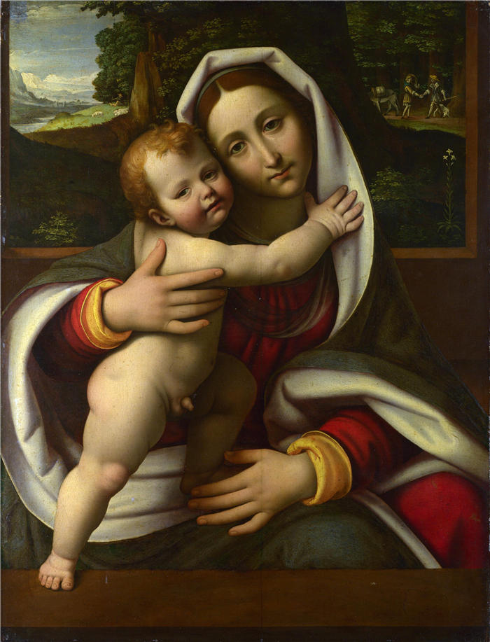 达·芬奇（Leonardo da Vinci）高清作品-74《 圣母与婴儿》