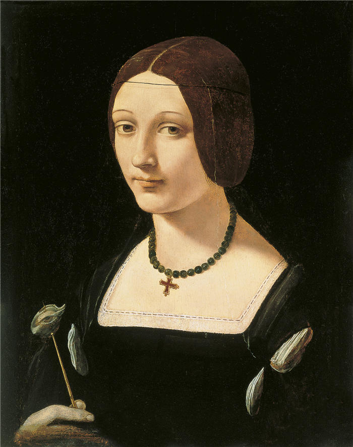 达·芬奇（Leonardo da Vinci）高清作品-42《穿黑衣服的女子肖像》