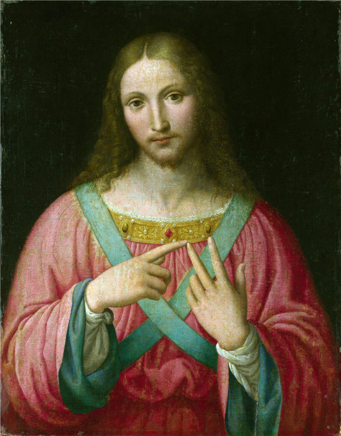 达·芬奇（Leonardo da Vinci）高清作品-76《耶稣基督半身像》