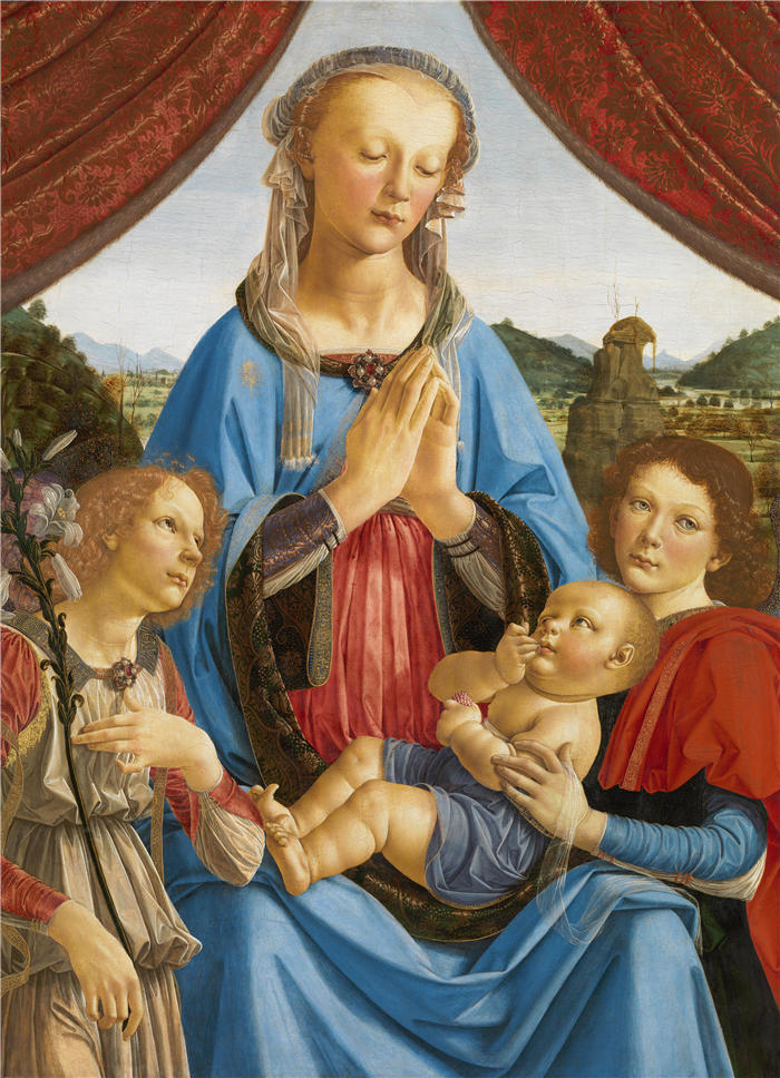 达·芬奇（Leonardo da Vinci）高清作品-68《圣母为婴儿祈祷》