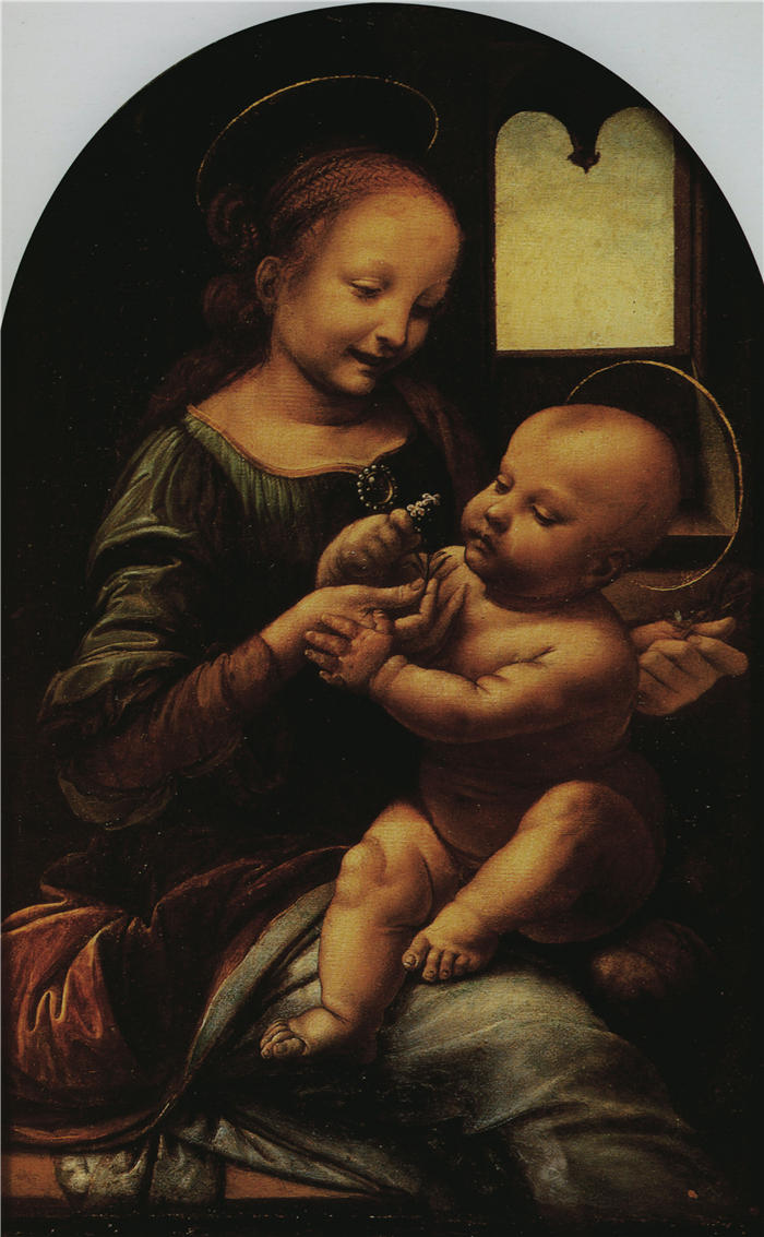 达·芬奇（Leonardo da Vinci）高清作品-126《麦当娜与一朵花》
