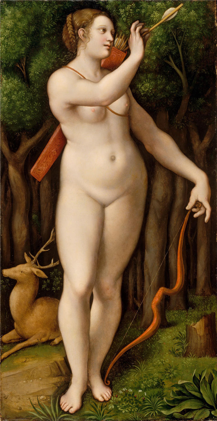 达·芬奇（Leonardo da Vinci）高清作品-51《女神 戴安娜女猎人》