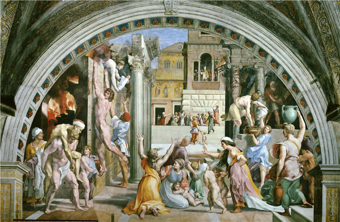 拉斐尔（Raphael，意大利画家）作品_152《博尔戈大火》