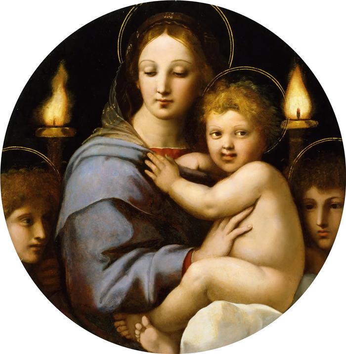 拉斐尔（Raphael，意大利画家）作品_173《古典圣母子油画》