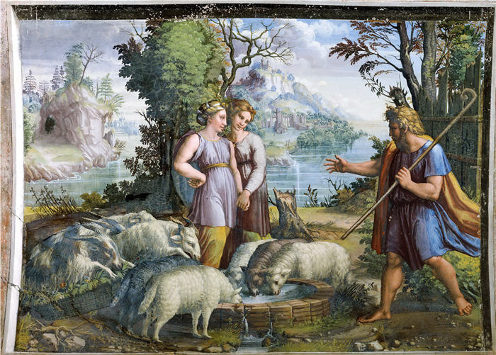 拉斐尔（Raphael，意大利画家）作品_179《让羊群饮水》