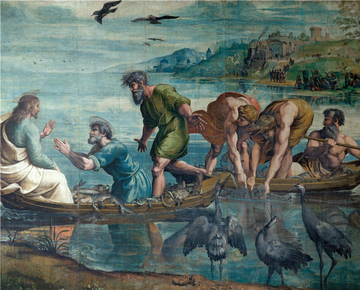 拉斐尔（Raphael，意大利画家）作品_180《捕鱼神迹》