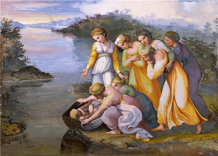拉斐尔（Raphael，意大利画家）作品_133《摩西从水中得救》
