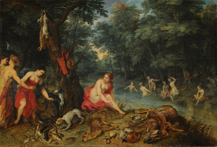 老彼得·勃鲁盖尔（Bruegel Pieter，荷兰）超清作品-《仙女沐浴》（036）