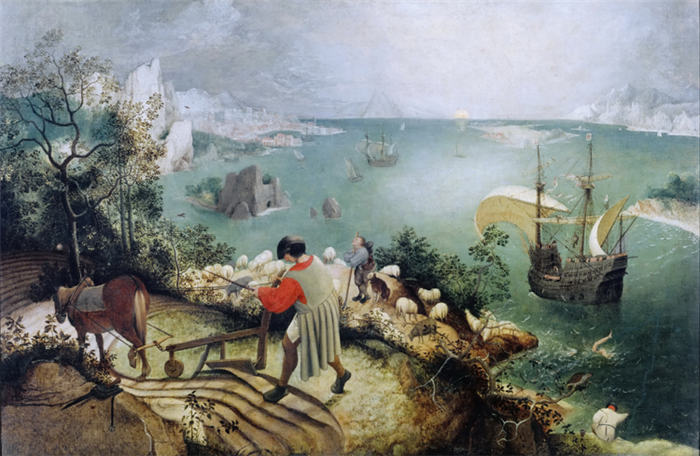 老彼得·勃鲁盖尔（Bruegel Pieter，荷兰）超清作品-《伊卡洛斯秋日景色》（075）