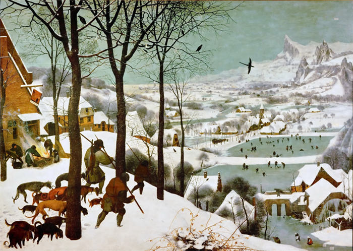 老彼得·勃鲁盖尔(Bruegel Pieter,荷兰)超清作品-《雪中猎人(冬季)》074)