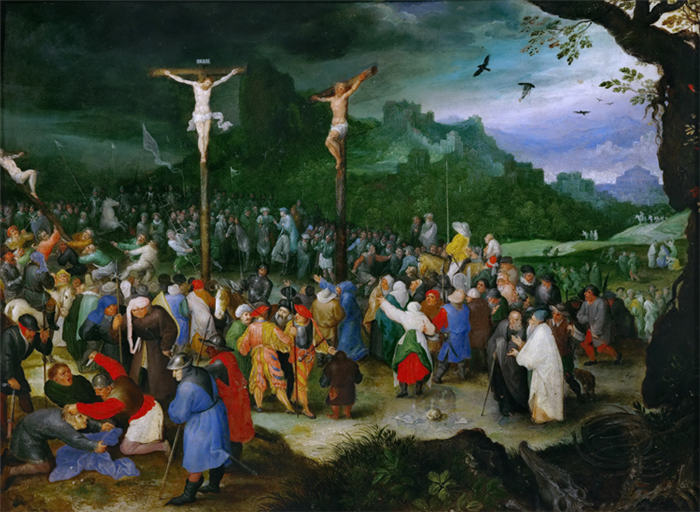 老彼得·勃鲁盖尔（Bruegel Pieter，荷兰）超清作品-《耶稣被钉在十字架》（096）