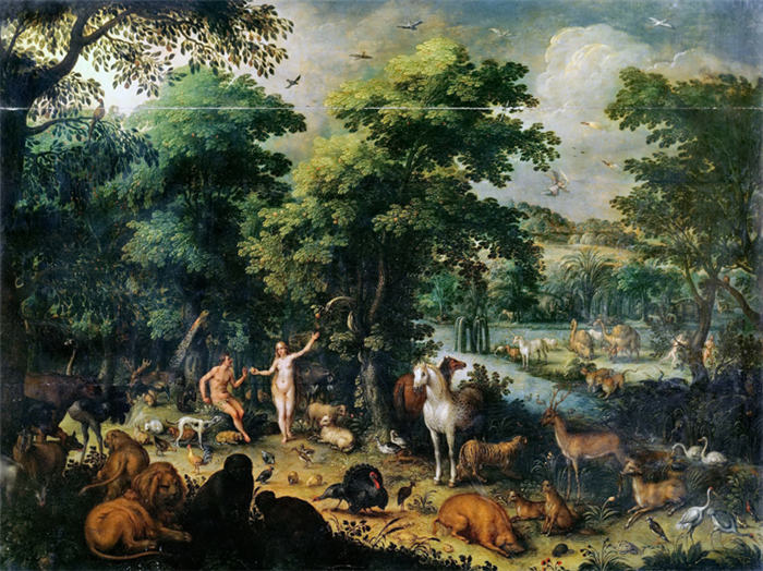 老彼得·勃鲁盖尔（Bruegel Pieter，荷兰）超清作品-《伊甸园》（095）