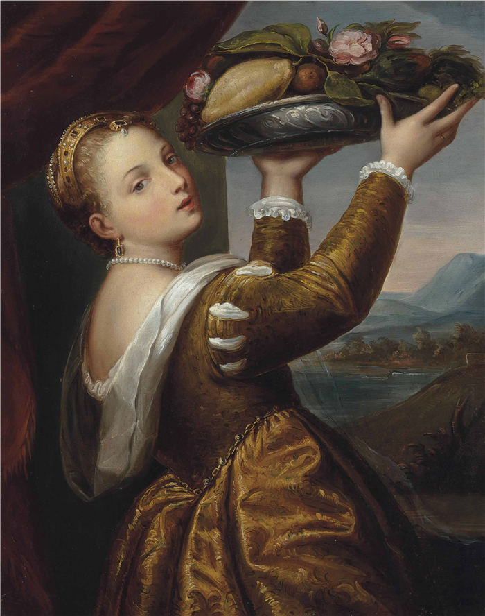 提香（Titian）高清作品 -《Girl with a Basket of Fruits (Lavinia)》（037）