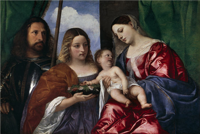 提香（Titian）高清作品 -《麦当娜和孩子与圣多萝西和乔治》（066）