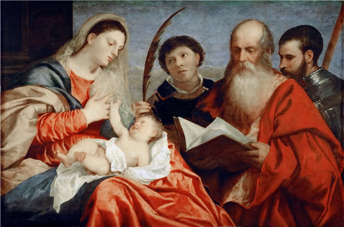 提香（Titian）高清作品 -《玛丽与圣婴和圣徒》（033）