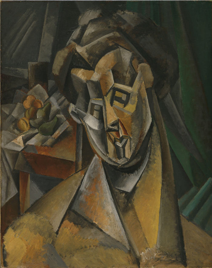 巴勃罗·毕加索(Pablo Picasso)高清作品下载-《女人和梨(费尔南德)》(026)