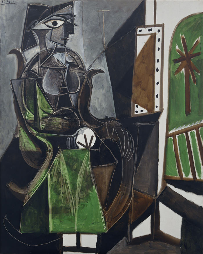 巴勃罗·毕加索(Pablo Picasso)高清作品下载-《Woman by a Window》(028)