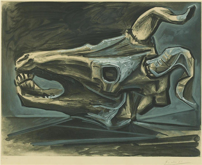 巴勃罗·毕加索（Pablo Picasso）高清作品下载-动物头骨（133）