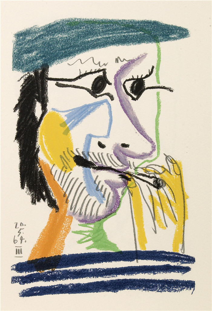 巴勃罗·毕加索（Pablo Picasso）高清作品下载-老头肖像（127）