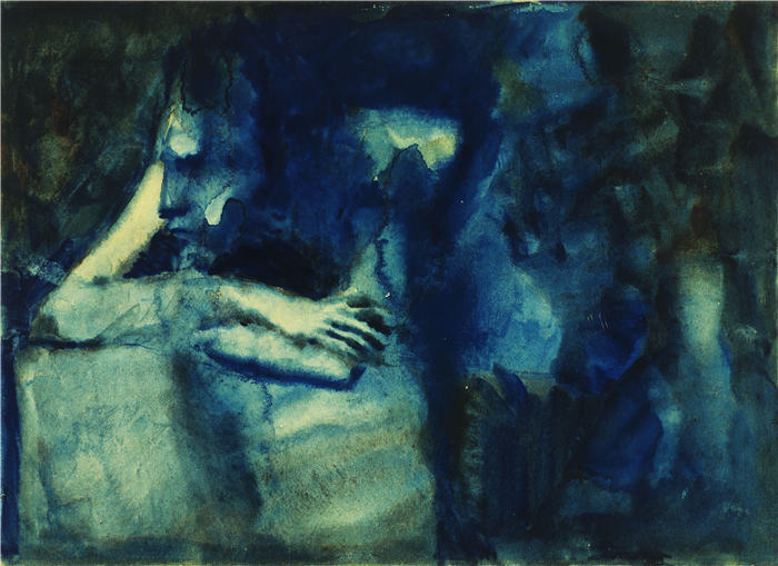 巴勃罗·毕加索(Pablo Picasso)高清作品下载-《深思的女人和三个孩子》(052)