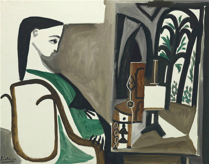 巴勃罗·毕加索（Pablo Picasso）高清作品下载-《酒店里的女人》（087）