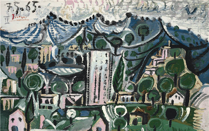 巴勃罗·毕加索（Pablo Picasso）高清作品下载-《毕加索的立体主义与国画风景》（119）