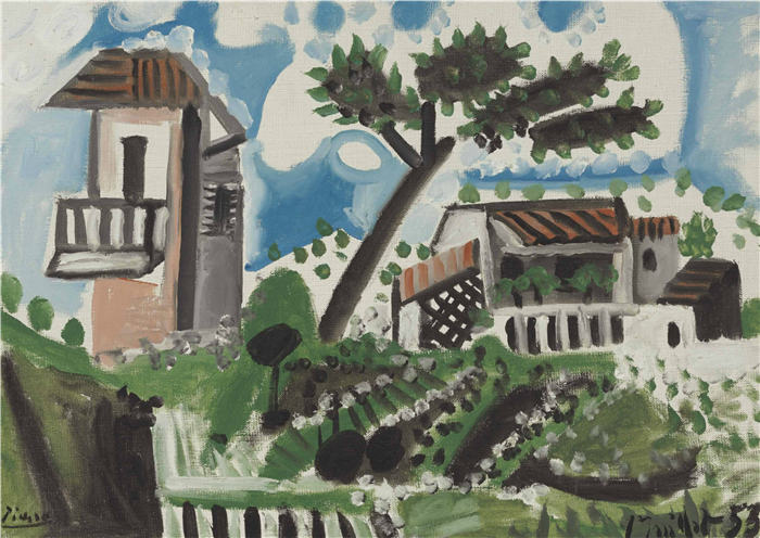 巴勃罗·毕加索（Pablo Picasso）高清作品下载-《瓦劳里斯景观》（105）