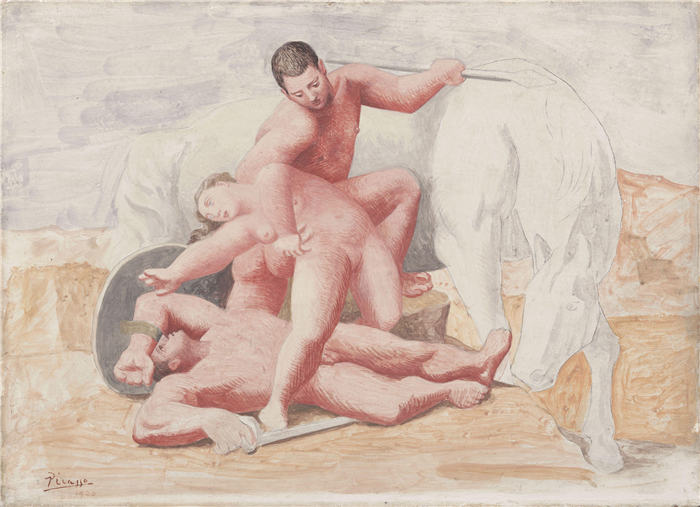 巴勃罗·毕加索(Pablo Picasso)高清作品下载-《萨宾妇女遭到强奸》(053)