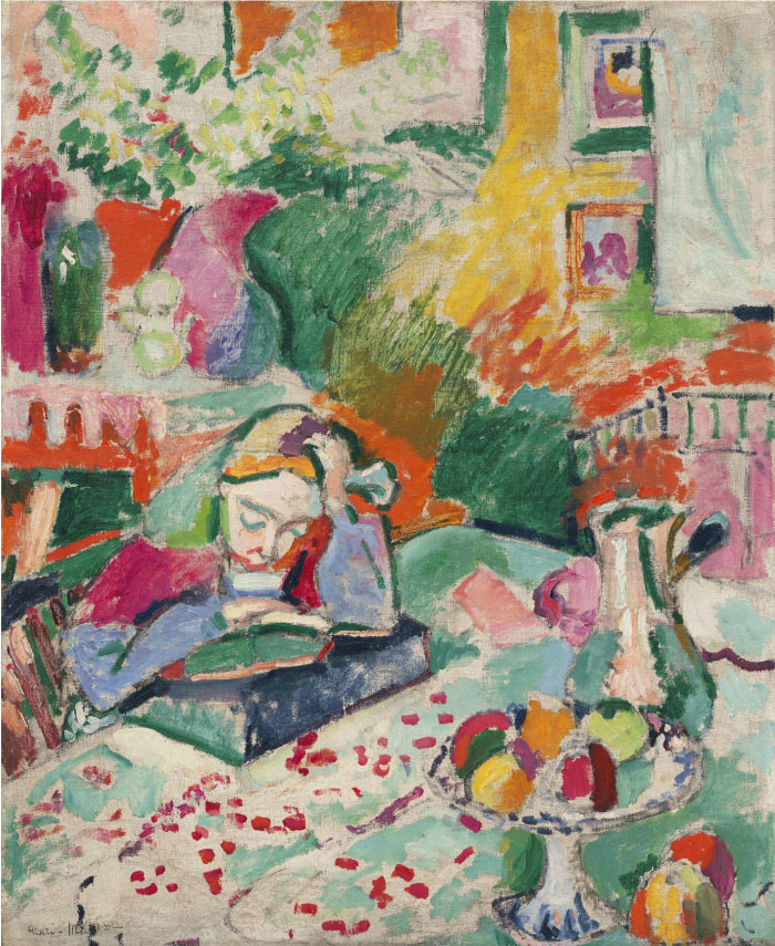 亨利·马蒂斯（Henri Matisse，法国）-室內的年轻女孩