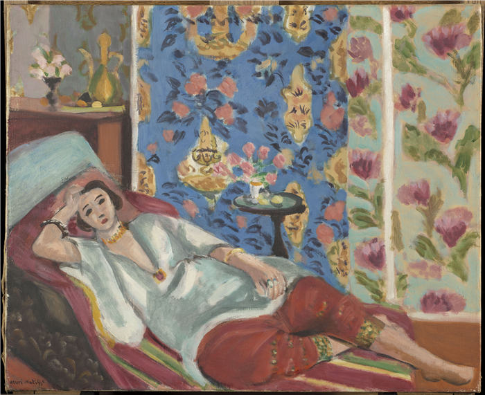 亨利·马蒂斯（Henri Matisse，法国）-红色长裤的奥达利斯克