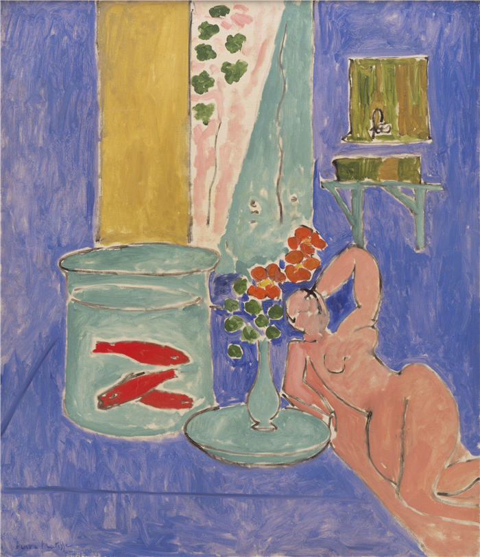 亨利·马蒂斯（Henri Matisse，法国）-Red Fish and a Sculpture