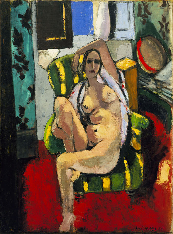 亨利·马蒂斯（Henri Matisse，法国）-宫女与铃鼓