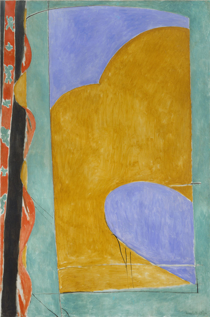 亨利·马蒂斯（Henri Matisse，法国）-黄色窗帘 The Yellow Curtain