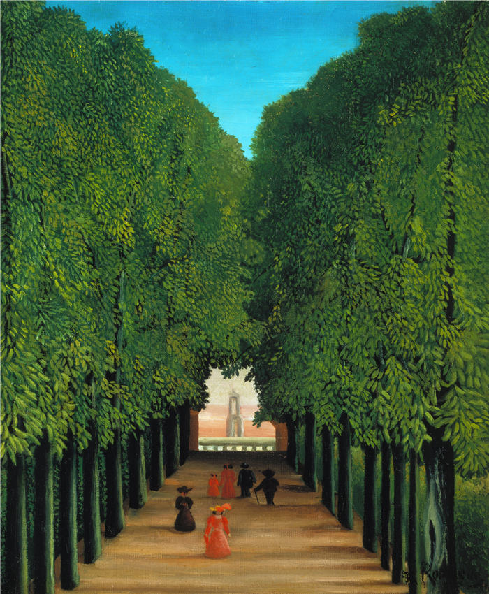 亨利·卢梭（Henri Rousseau）油画高清作品_《圣云公园的小巷》（44）