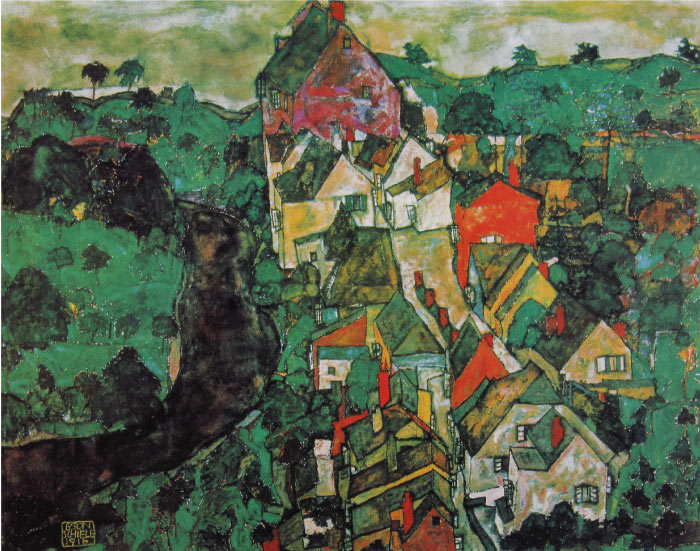 埃贡·席勒（ Egon Schiele）高清作品弗劳林景观