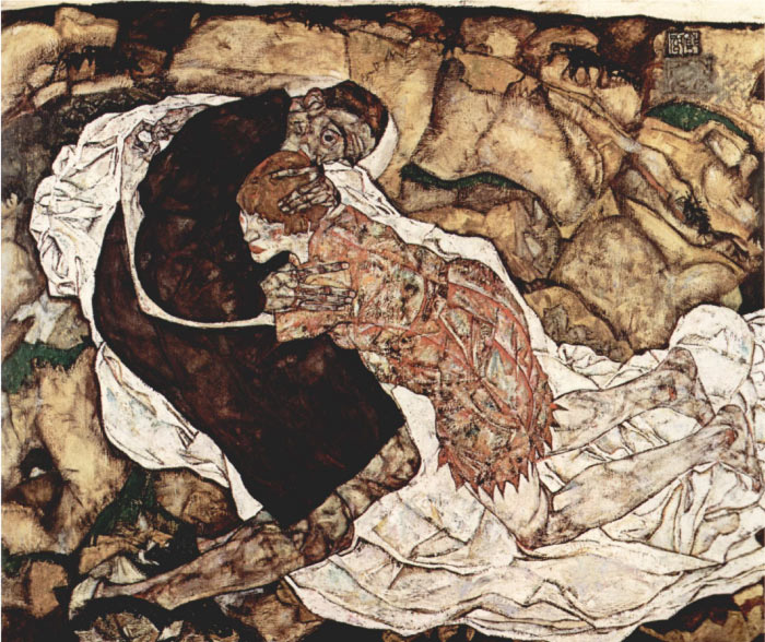 埃贡·席勒（ Egon Schiele）高清作品-死亡与少女
