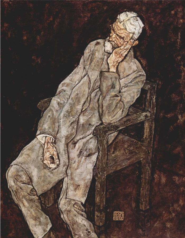 埃贡·席勒（ Egon Schiele）高清作品-老人肖像