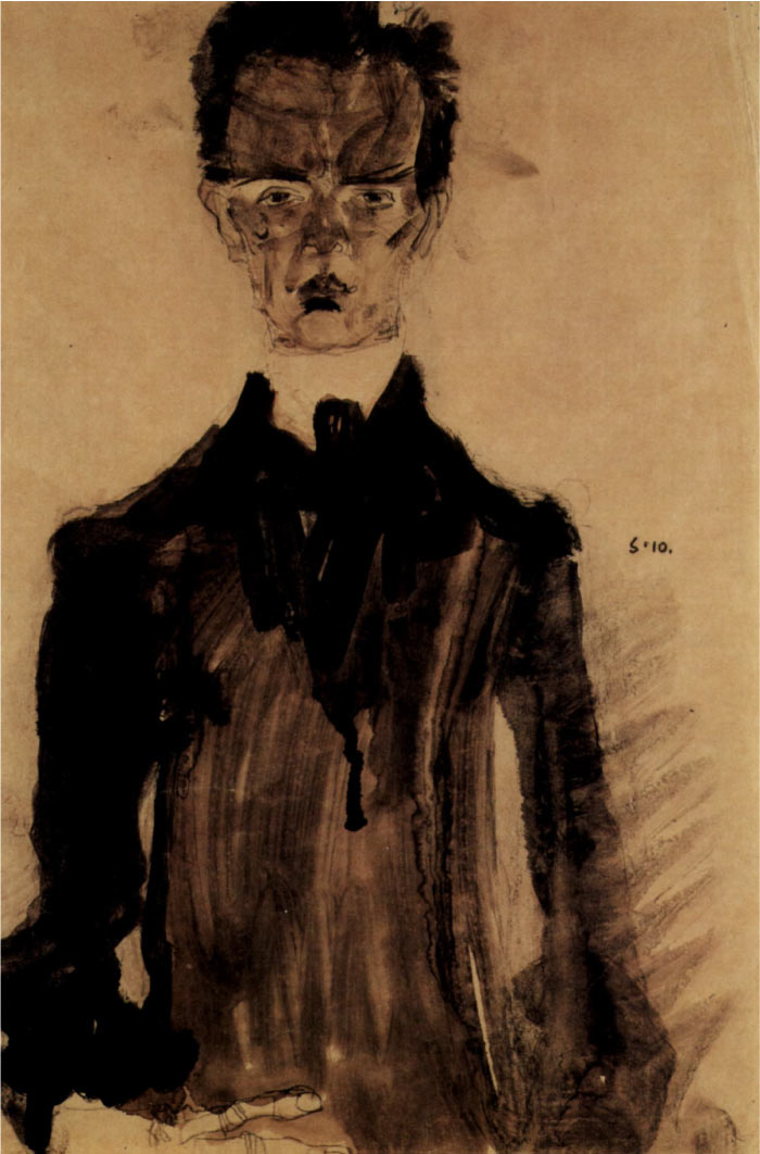 埃贡·席勒（ Egon Schiele）高清作品-自画像_077