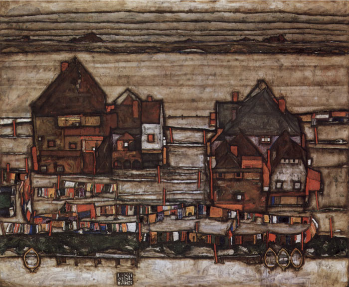 埃贡·席勒（ Egon Schiele）高清作品-洗衣房（郊区 二）