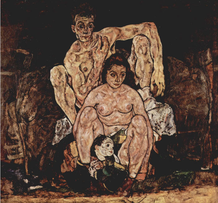 埃贡·席勒（ Egon Schiele）高清作品-家庭