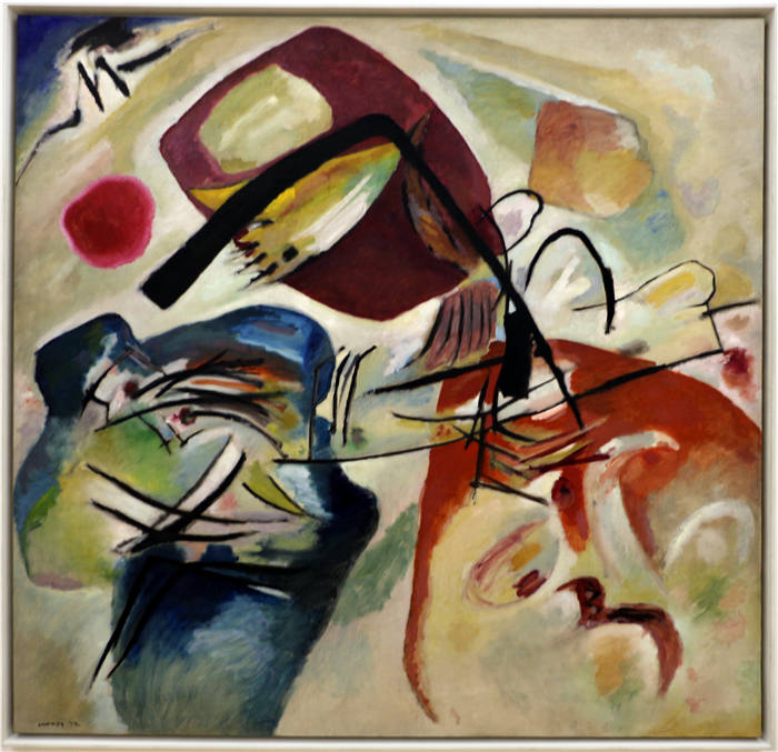 瓦西里·康定斯基（Wassily Kandinsky）高清作品-带黑色蝴蝶结，1912年