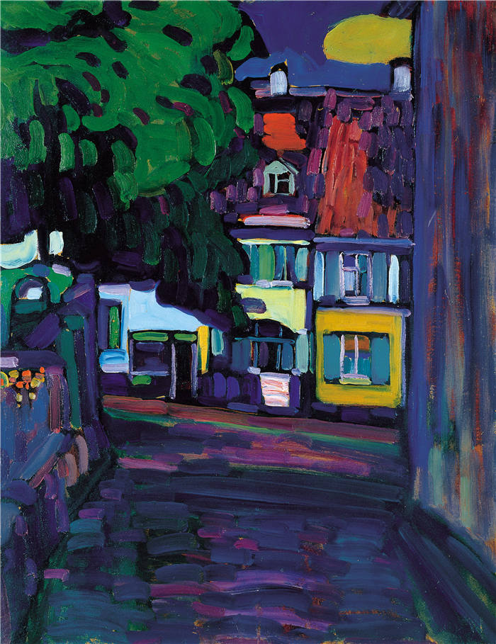 瓦西里·康定斯基（Wassily Kandinsky）高清作品-《Obermarkt的房子》