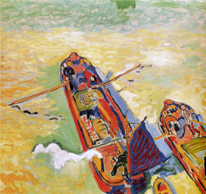 安德烈·德朗（André Derain）高清作品-《1906，两艘驳船》