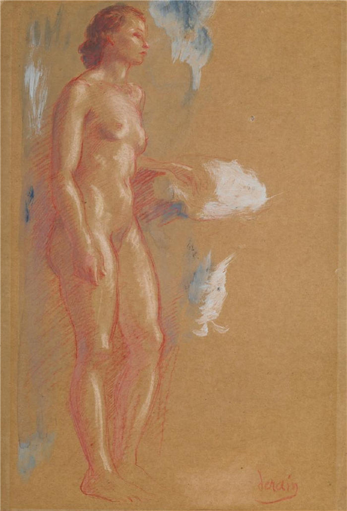 安德烈·德朗（André Derain）高清作品-《裸体女人站着》