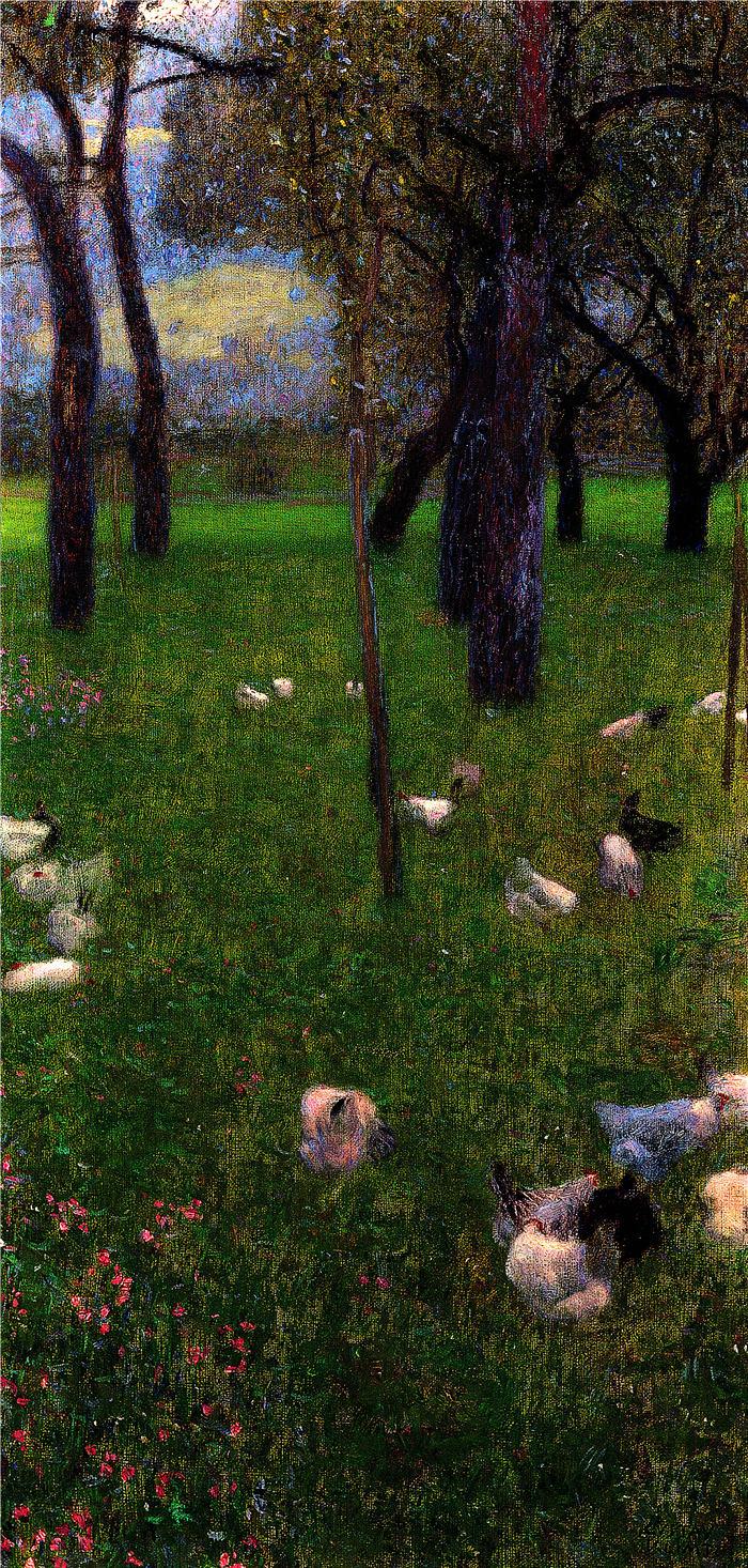 古斯塔夫·克里姆特（Gustav Klimt）- 雨后 油画 38x80