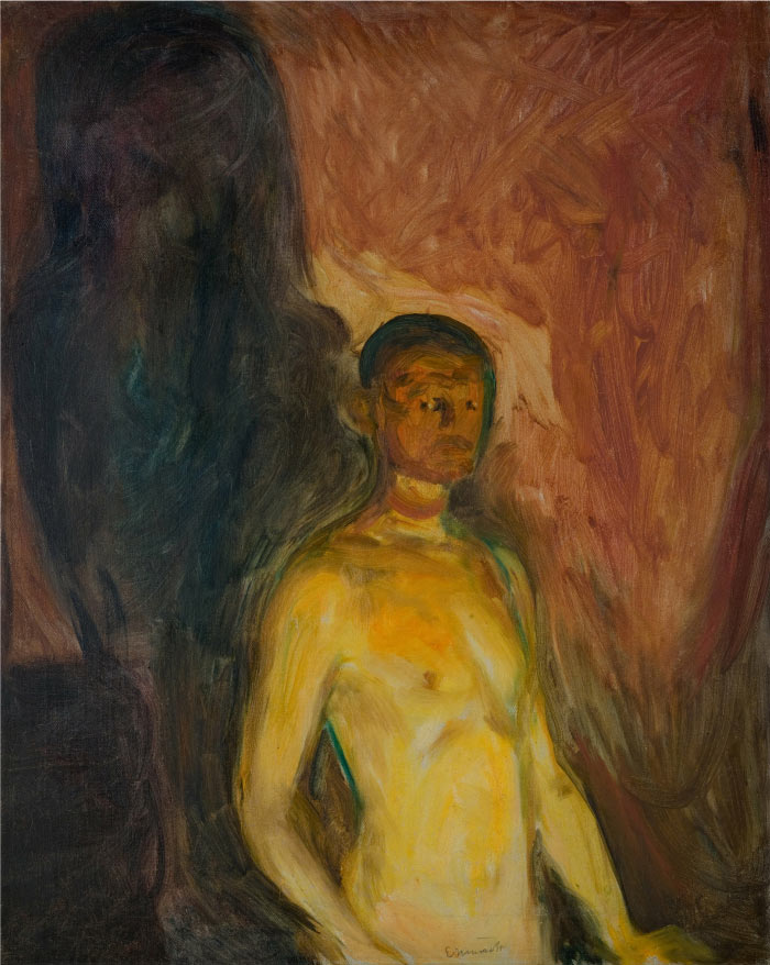爱德华·蒙克（Edvard Munch）高清作品 - 《地狱里的自画像》，1903年